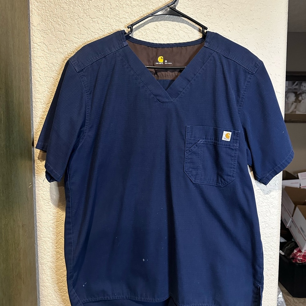 Carhartt Medium Navy Short Sleeve Scrub top